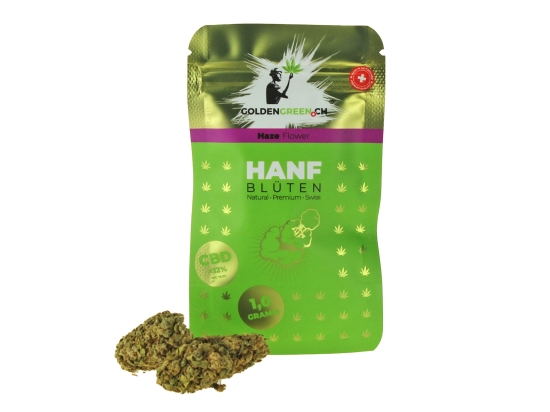 GOLDENGREEN | PREMIUM SWISS INDOOR CBD HANF BLÜTEN - Haze Flower 1G